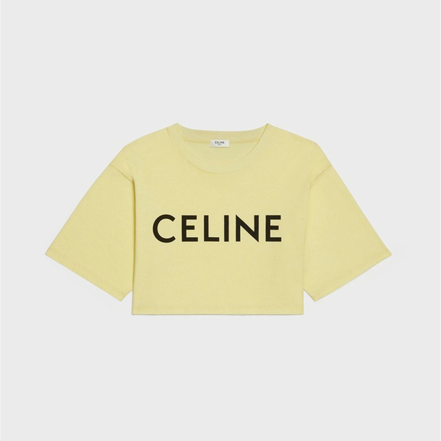 celine(セリーヌ)のセリーヌ ロゴTシャツ　Tシャツ　イエロー　ショート丈 レディースのトップス(シャツ/ブラウス(半袖/袖なし))の商品写真