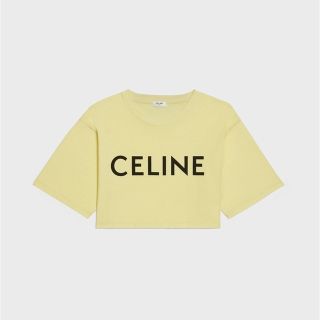 セリーヌ(celine)のセリーヌ ロゴTシャツ　Tシャツ　イエロー　ショート丈(シャツ/ブラウス(半袖/袖なし))