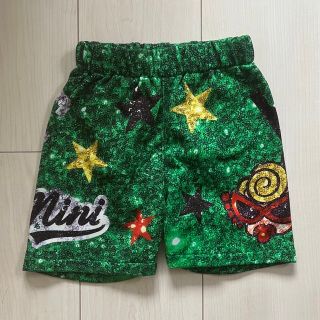 ヒステリックミニ(HYSTERIC MINI)のスパンコールハーパン緑(パンツ/スパッツ)