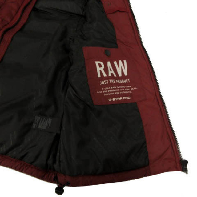 G-STAR RAW(ジースター)のG-Star RAW ジャケット ベスト ロゴプレート 中綿入り エンジ M メンズのジャケット/アウター(ダウンジャケット)の商品写真