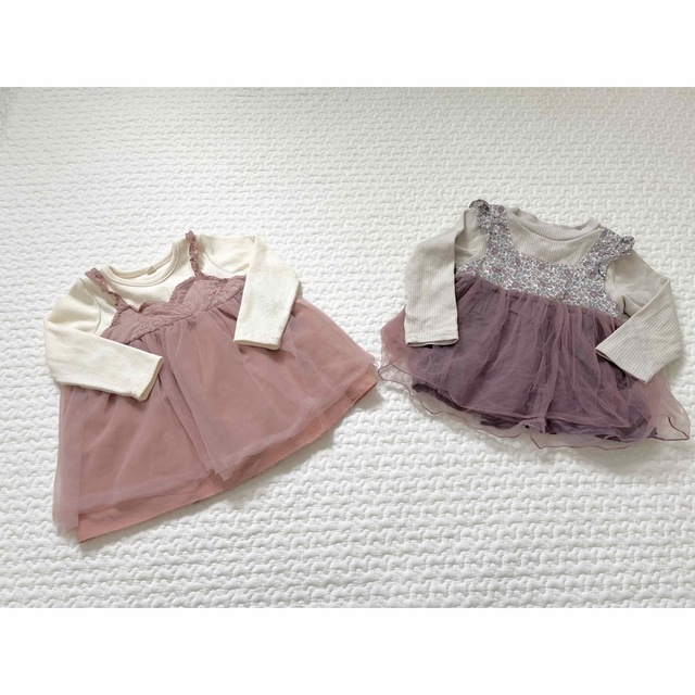 petit main(プティマイン)のチュールトップス2点セット キッズ/ベビー/マタニティのキッズ服女の子用(90cm~)(Tシャツ/カットソー)の商品写真