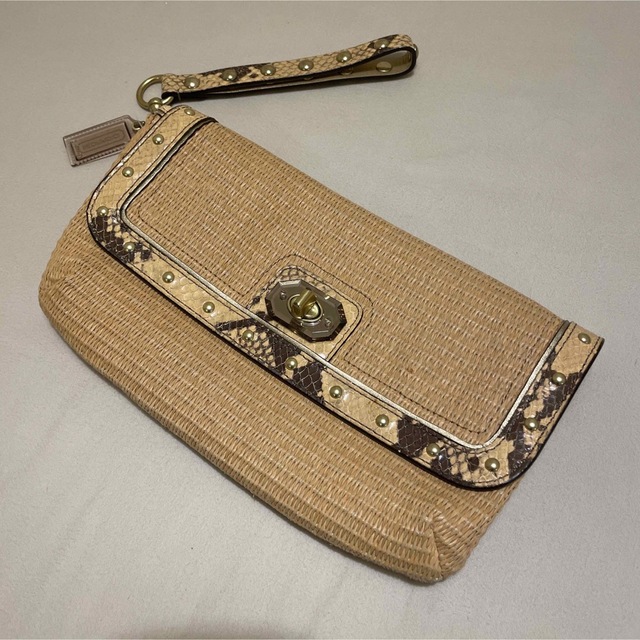 【新品未使用】COACH　コーチ　ミニクラッチ　ブラウン