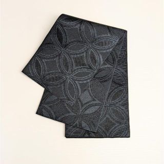 半幅帯 黒 ブラック 七宝 浴衣 hobi35(着物)