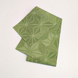 半幅帯 緑 グリーン 抹茶 麻の葉 浴衣 hobi49(着物)