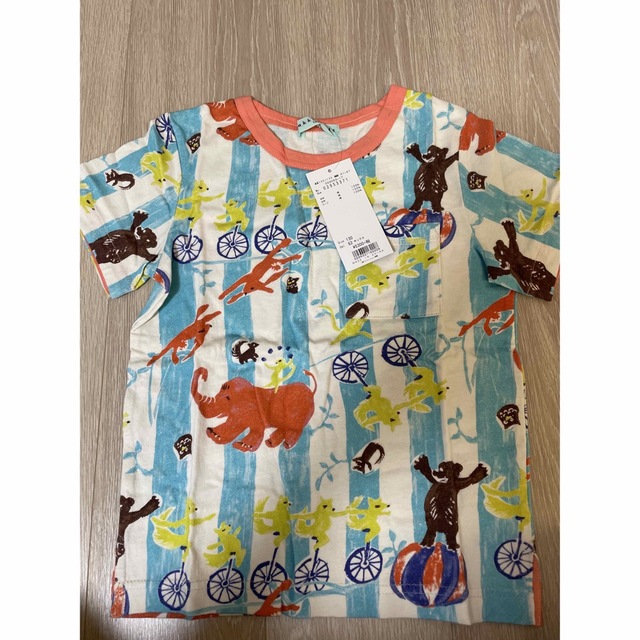 hakka kids(ハッカキッズ)の新品タグ付 ハッカキッズ 130 サーカスプリント半袖Tシャツ キッズ/ベビー/マタニティのキッズ服男の子用(90cm~)(Tシャツ/カットソー)の商品写真