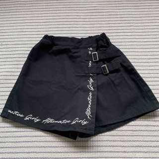 アルジー(ALGY)のアルジー　黒色　巻きスカート風　キュロット　XS 140㎝(スカート)