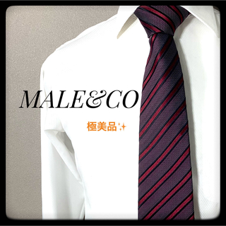 メイルアンドコー(MALE&Co.)のMALE&Co ネクタイ レッド ストライプ ビジネス お洒落♪(ネクタイ)