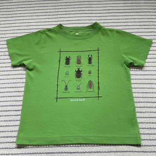 モンベル(mont bell)のモンベル　グリーン　昆虫柄　半袖　Tシャツ　110㎝(Tシャツ/カットソー)