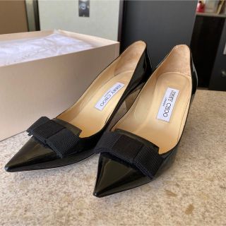 ジミーチュウ(JIMMY CHOO)の美品ジミーチュウ　リボンパンプス37(ハイヒール/パンプス)