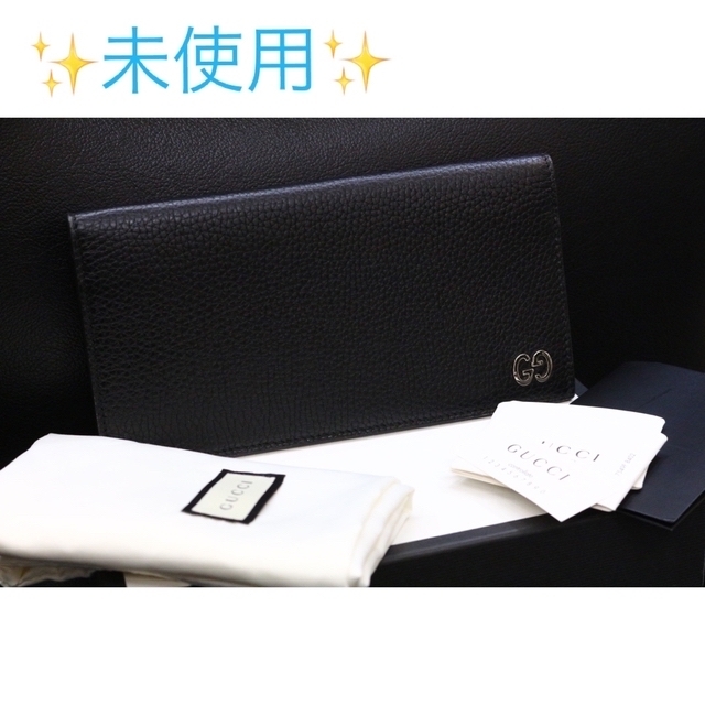 Gucci(グッチ)の！未使用！GUCCI☆メタルGGロングウォレット/黒×シルバー/お札入れ メンズのファッション小物(長財布)の商品写真