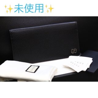 グッチ(Gucci)の！未使用！GUCCI☆メタルGGロングウォレット/黒×シルバー/お札入れ(長財布)