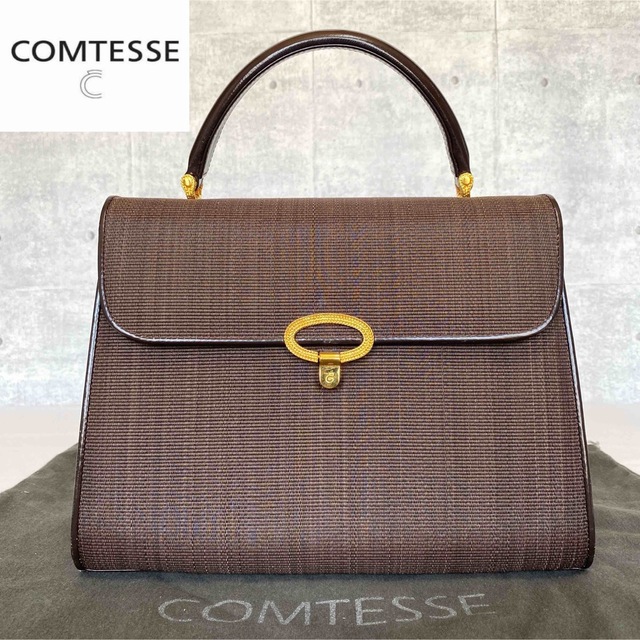 COMTESSE - 【美品】COMTESSE ホースヘア チョコブラウン ゴールド金具 ハンドバッグ