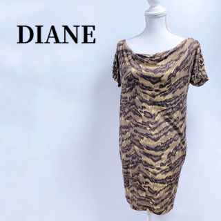 ダイアナ(DIANA)のDIANAダイアナレオパード豹柄ワンピースドレスタイトスカートアニマル柄(ひざ丈ワンピース)