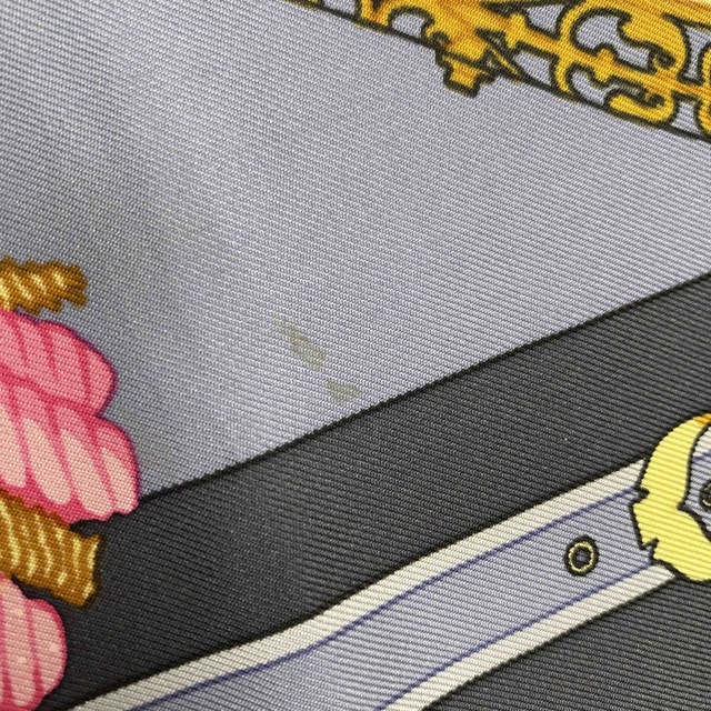 エルメス スカーフ カレ90 LES MUSEROLLES グレー no.50