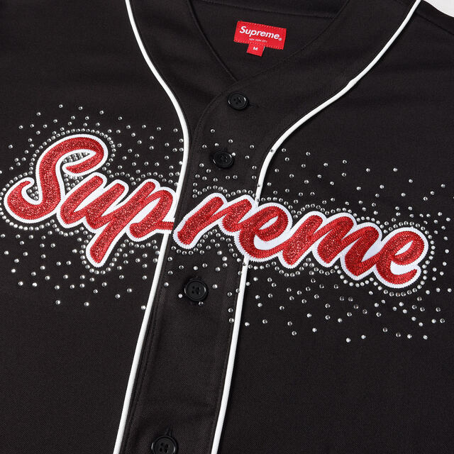 Supreme シュプリーム シャツ ラインストーンロゴ ジャージ ベース