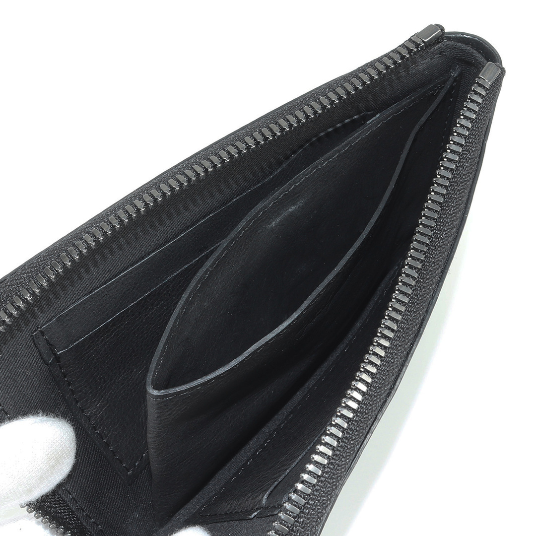 Yohji Yamamoto(Ys) ヨウジヤマモト シグネチャーロゴ エンボス L字型 カウレザー ショート ウォレット Plain short wallet DZ-A97-705 23SS コンパクト ミニ コインケース discord ブラック 黒 日本製 ブランド【メンズ】【中古】【新品同様】 メンズのファッション小物(長財布)の商品写真