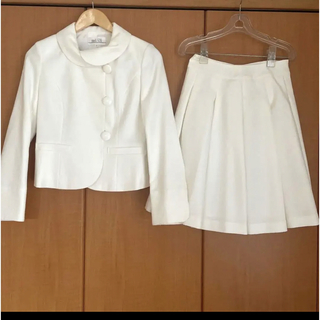 【IDEA LIZE】スーツセット ジャケット&スカート 7号 ウエスト61 白(スーツ)