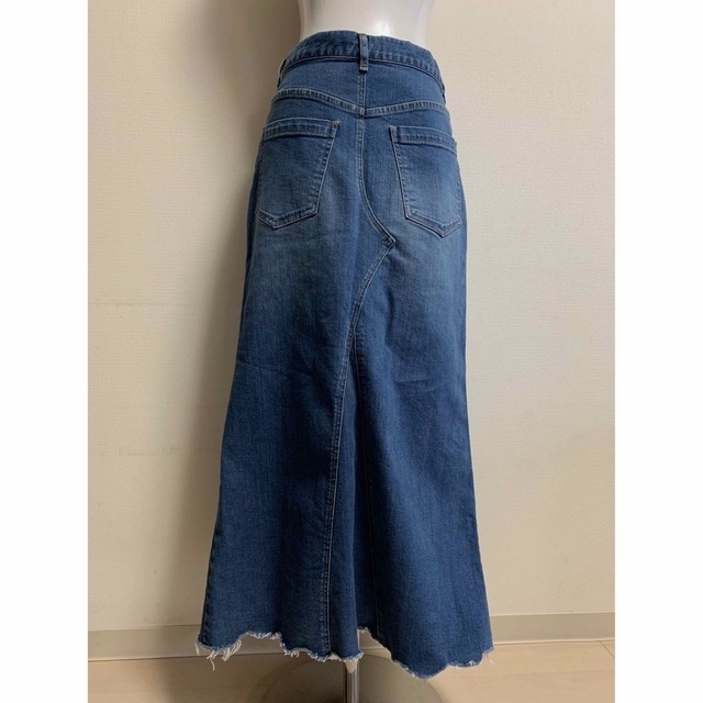1回着用美品 AP STUDIO へムカットデニムスカート ブルーA 34 【再入荷