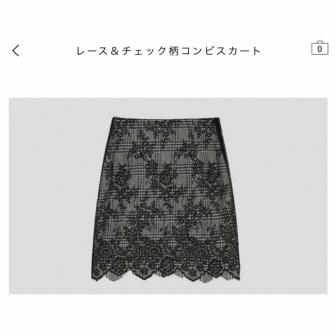 ZARA(ザラ)の【ZARA】レース&チェック柄コンビスカート レディースのスカート(ひざ丈スカート)の商品写真