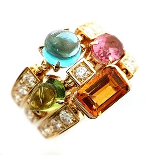 ブルガリ(BVLGARI)のブルガリ アレグラ 3ロウ マルチストーン リング・指輪(リング(指輪))