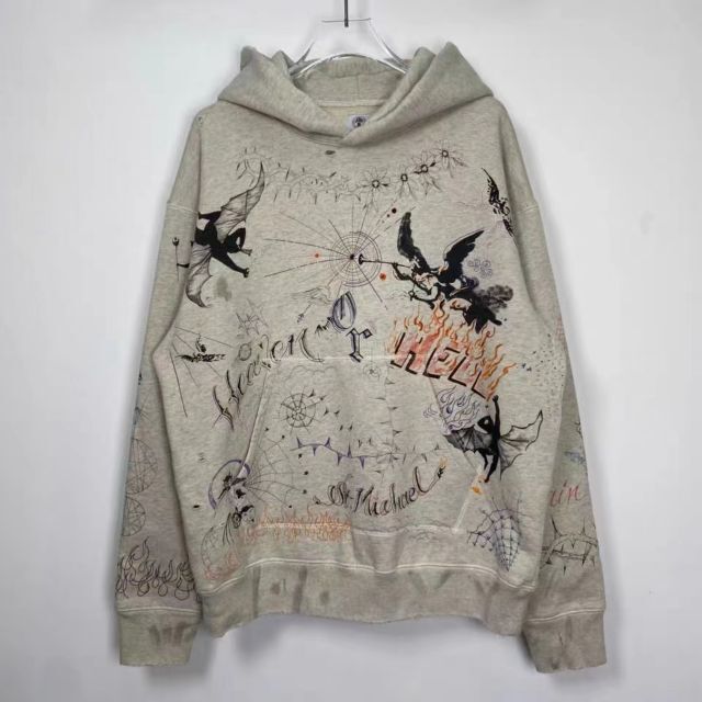 SAINT MICHAEL X Dr.Woo HOODIE パーカー XL お礼や感謝伝えるプチ