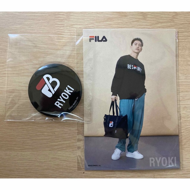 BE:FIRST FILA ポストカード　缶バッジ　RYOKI エンタメ/ホビーのタレントグッズ(アイドルグッズ)の商品写真