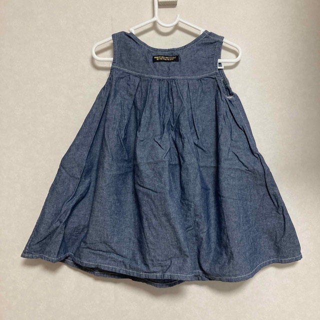 【95サイズ】デニムワンピース キッズ/ベビー/マタニティのキッズ服女の子用(90cm~)(ワンピース)の商品写真