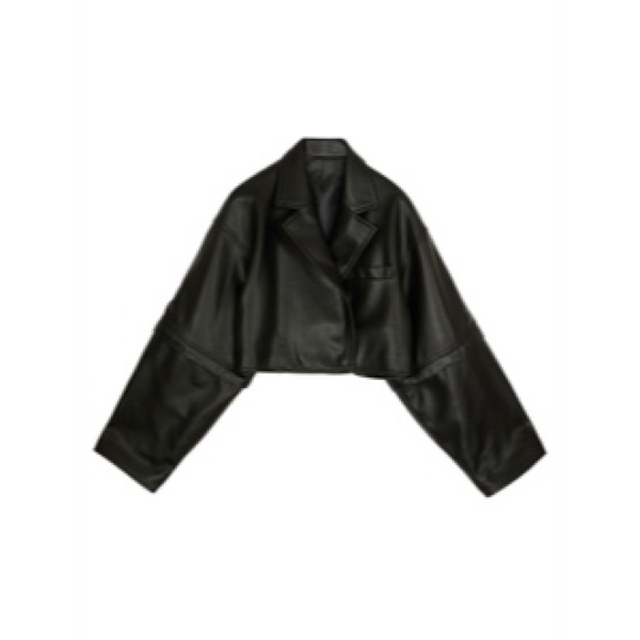 AMERI 2way fake leather short jacket