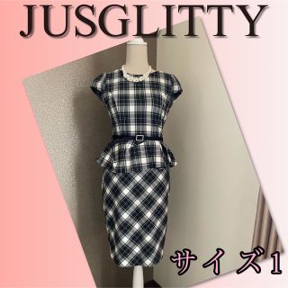 ジャスグリッティー(JUSGLITTY)の♡ジャスグリッティ　ペプラムスタイル美人ワンピース♡(ひざ丈ワンピース)