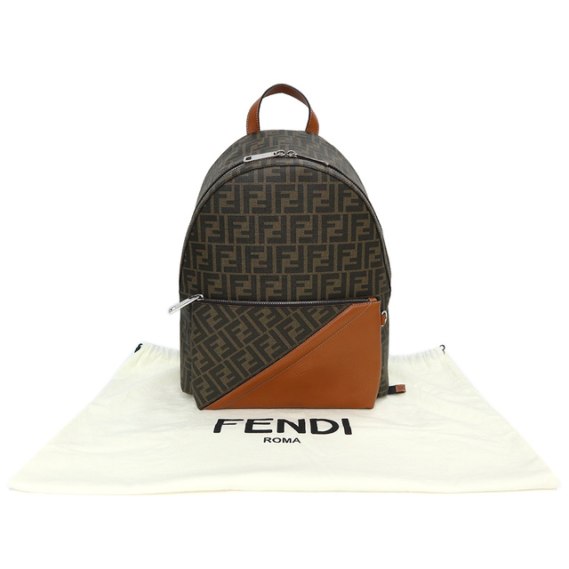 FENDI フェンディ ズッカ柄 キャンバス×レザー リュック