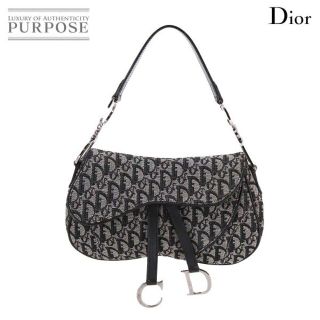 クリスチャンディオール(Christian Dior)の新品同様 クリスチャン ディオール Christian Dior トロッター ダブルサドルバッグ ショルダー バッグ キャンバス レザー VLP 90184207(ショルダーバッグ)