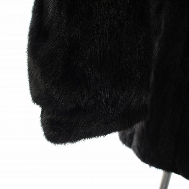 サガミンク 銀サガ 毛皮コート ファーコート ミドル ミンク 13 XL 黒の