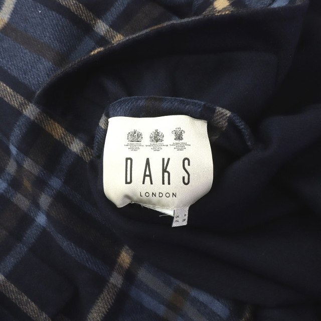 DAKS(ダックス)のダックス コート ショート フード リバーシブル 38 M 紺 ベージュ 茶 レディースのジャケット/アウター(その他)の商品写真