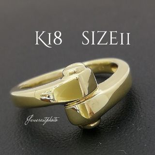 K18✨デザイン★金リング✨　シンプルリング　オシャレリング　金リング(リング(指輪))