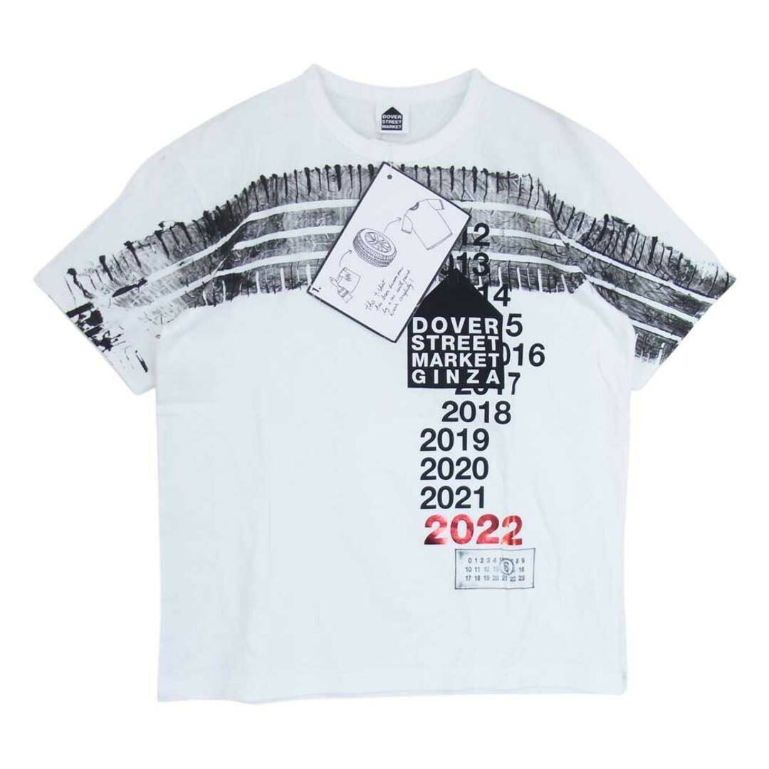 約65cm身幅MAISON MARGIELA メゾンマルジェラ 7013W Dover Street Market Ginza DSMG ドーバーストリートマーケット銀座 10周年限定 ロゴプリント 半袖 Tシャツ ホワイト系 XL【新古品】【未使用】