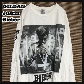 ギルタン(GILDAN)のギルダン】長袖Tシャツ　ロンT　ジャスティンビーバー　バンT　ミュージシャン37(Tシャツ/カットソー(七分/長袖))