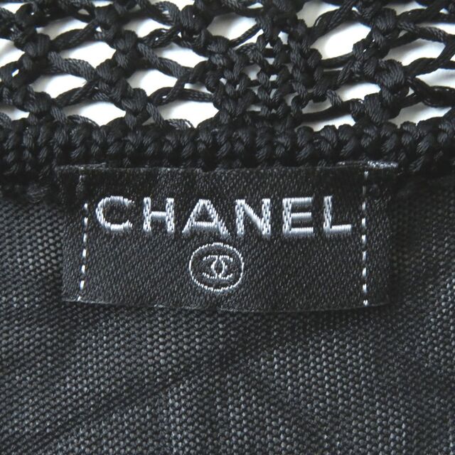 極美品◎正規品 フランス製 CHANEL シャネル 06A P29093 レディース 透かし編みニット使い ノースリ ワンピース／ドレス ブラック 40