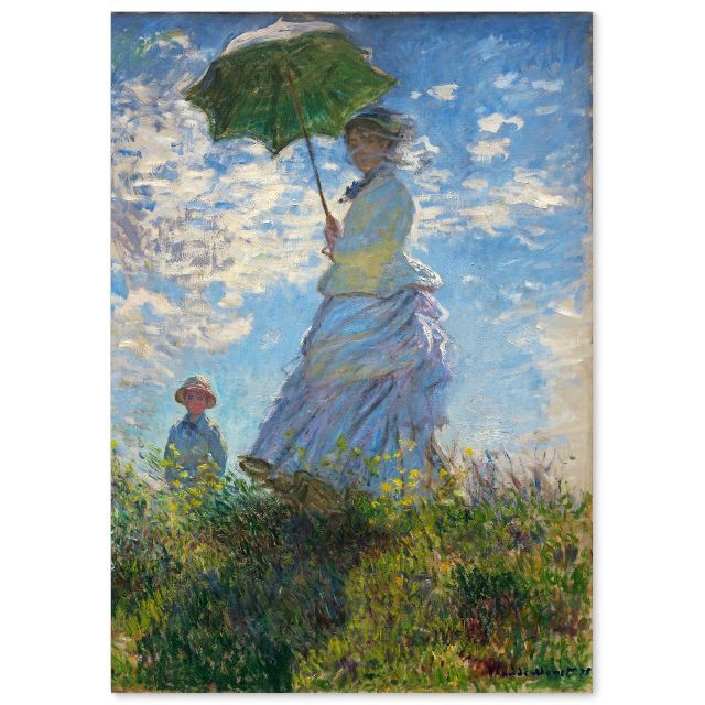 【在庫処分】ポスター クロード モネ 絵画 『散歩 日傘をさす女性』 A4サイズ