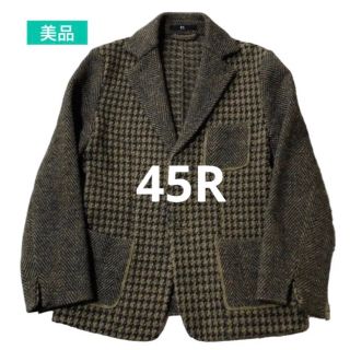 45R レディース　ノーカラージャケット　ブラウン　ブラウス　日本製　麻　13