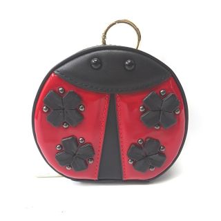 ケイトスペードニューヨーク(kate spade new york)のケイトスペード コインケース/小銭入れ PWR00475 てんとう虫デザイン レッド×ブラック レディース Kate Spade Ft1093041 中古(コインケース)