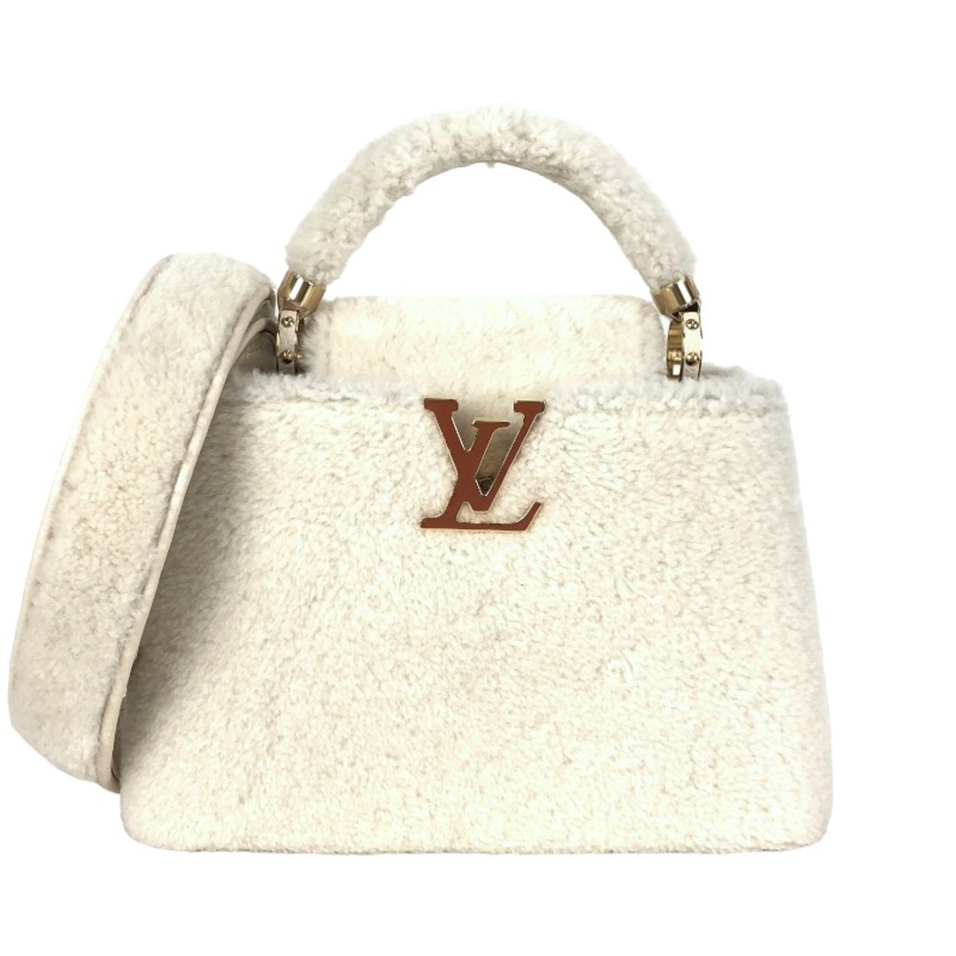 ルイ・ヴィトン LOUIS VUITTON カプシーヌBB M21089 ホワイト ゴールド金具 シアリング/トリヨンレザー レディース ハンドバッグフラップ内側