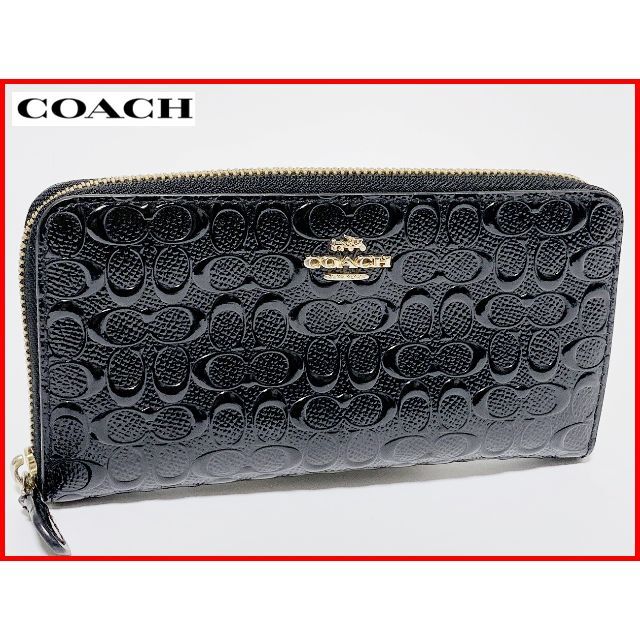 レディースCOACH コーチ ラウンドジップ 長財布 黒  K4