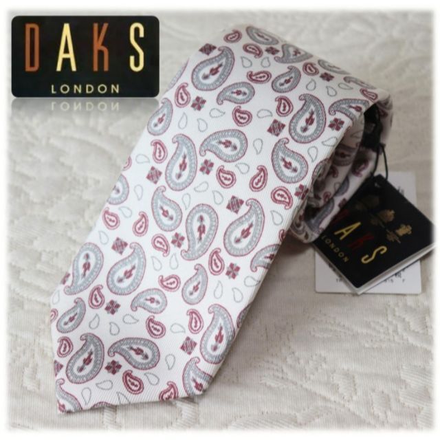 16,500円新品【DAKS LONDON ダックス】絹 ペイズリー柄 ネクタイ