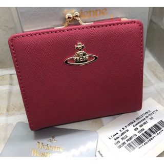 期間限定送料無料】 Vivienne Westwood 財布 二つ折り がま口 ピーチ