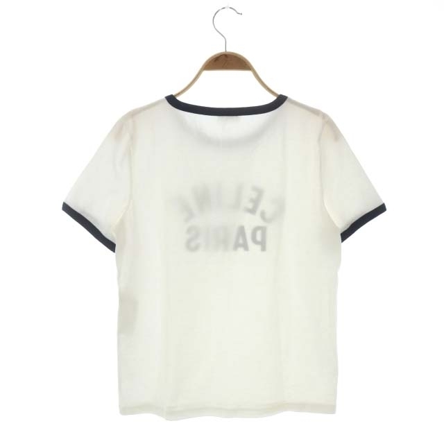 セリーヌ PARIS Tシャツ カットソー 半袖 S 白 紺 2X855501F 新入荷