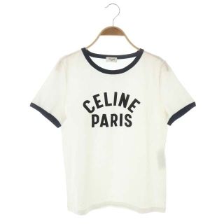 セリーヌ(celine)のセリーヌ PARIS Tシャツ カットソー 半袖 S 白 紺 2X855501F(Tシャツ/カットソー(半袖/袖なし))