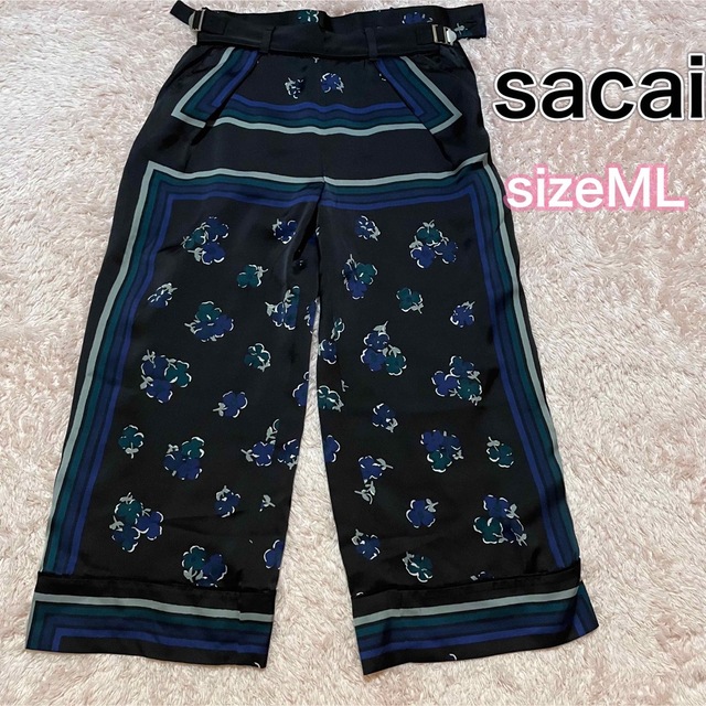 sacai サカイ スカーフ ワイドパンツ ベルト 花柄 レディース2 新しい