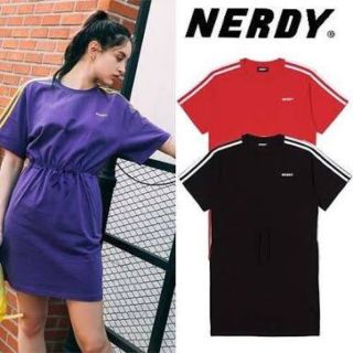 ザナーディーズ(THE NERDYS)のNERDY ジャージ ミニワンピ ライン ワンピ (ミニワンピース)