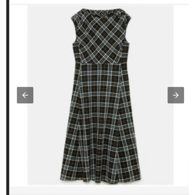 ZARA(ザラ)のZARA ノースリ チェックワンピース ドレス レディースのワンピース(ロングワンピース/マキシワンピース)の商品写真