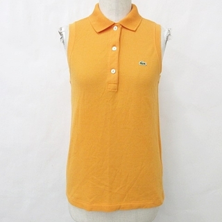 ラコステ(LACOSTE)のラコステ LACOSTE ポロシャツ ノースリーブ ロゴ 綿 オレンジ 40(ポロシャツ)